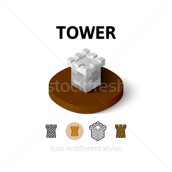 Torony ikon különböző stílus vektor szimbólum Stock fotó © sidmay