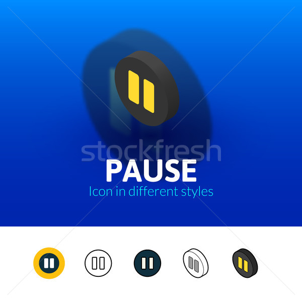 Pause icon in different style Stock photo © sidmay
