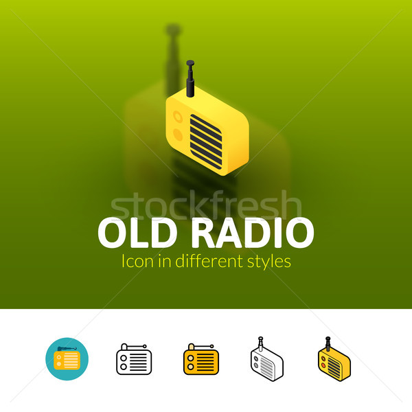 Old radio icon in different style Stock photo © sidmay