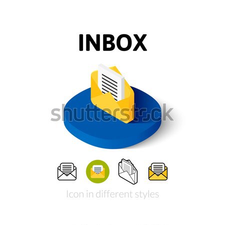 Inbox icon in different style Stock photo © sidmay