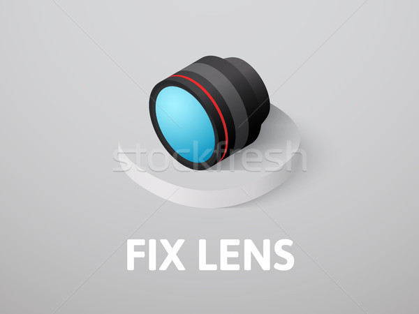 Fix lens isometric icon, isolated on color background Stock photo © sidmay