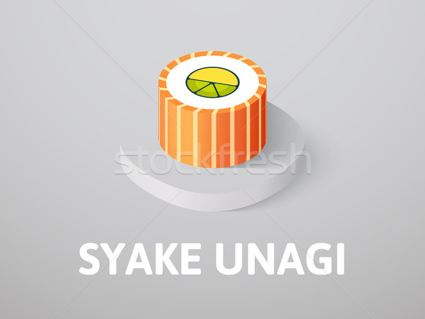 Syake unagi isometric icon, isolated on color background Stock photo © sidmay