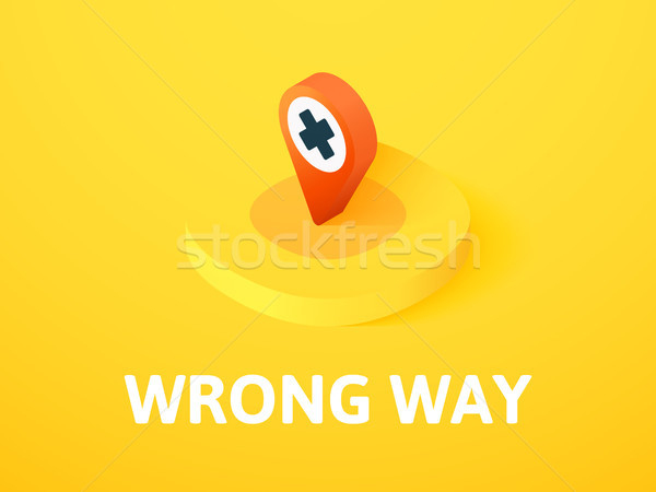 Wrong way isometric icon, isolated on color background Stock photo © sidmay