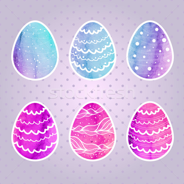 set of colored Easter eggs Stock photo © sidmay