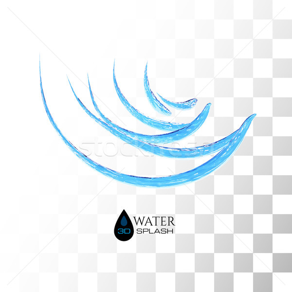 Blue 3D water splash isolated on white Stock photo © sidmay