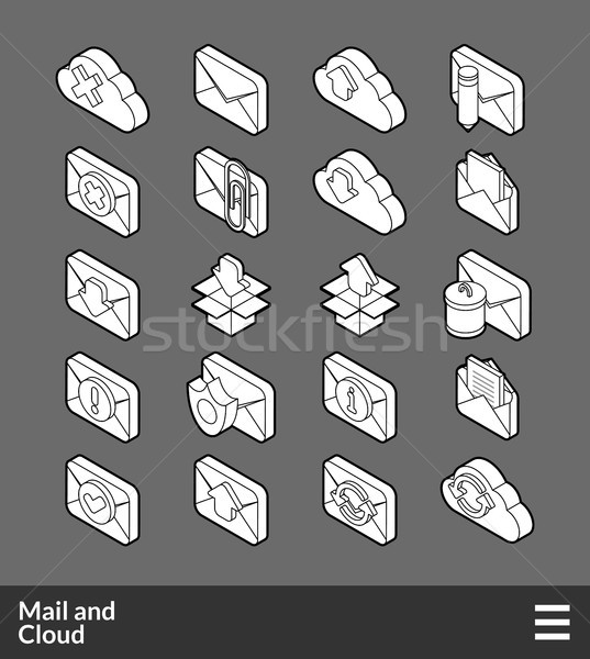 Izometryczny ikona 3D piktogramy Zdjęcia stock © sidmay