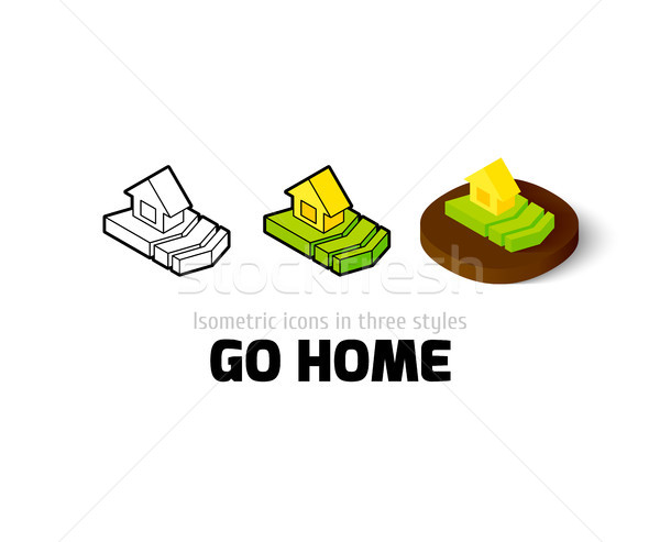 Stock photo: Go home icon in different style