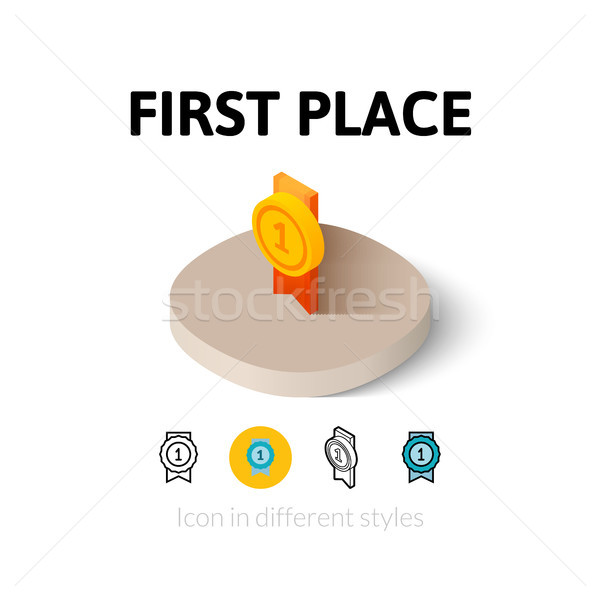 First place icon in different style Stock photo © sidmay