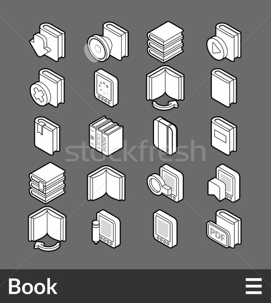 Isometric outline icons set Stock photo © sidmay