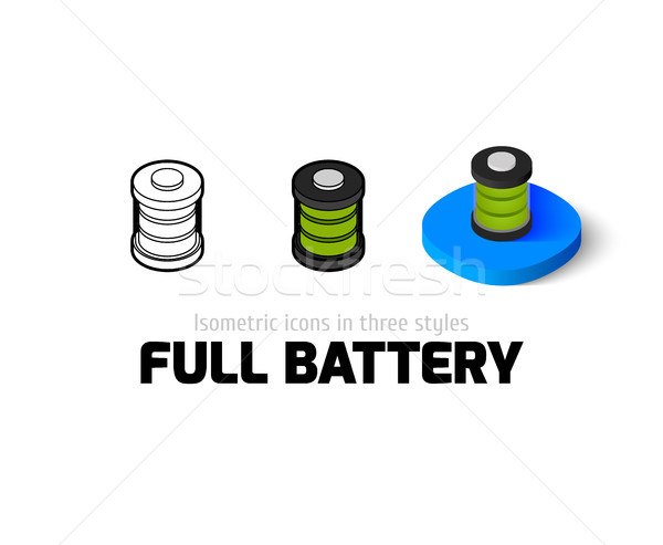 Stockfoto: Vol · batterij · icon · verschillend · stijl · vector