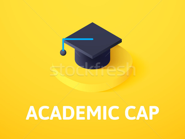 Academic cap isometric icon, isolated on color background Stock photo © sidmay