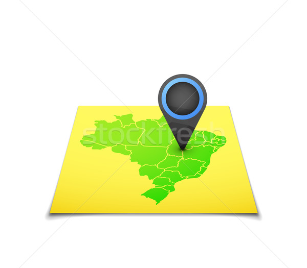 Map with a marker on Brazil Stock photo © sidmay