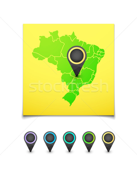 Map with a marker on Brazil Stock photo © sidmay