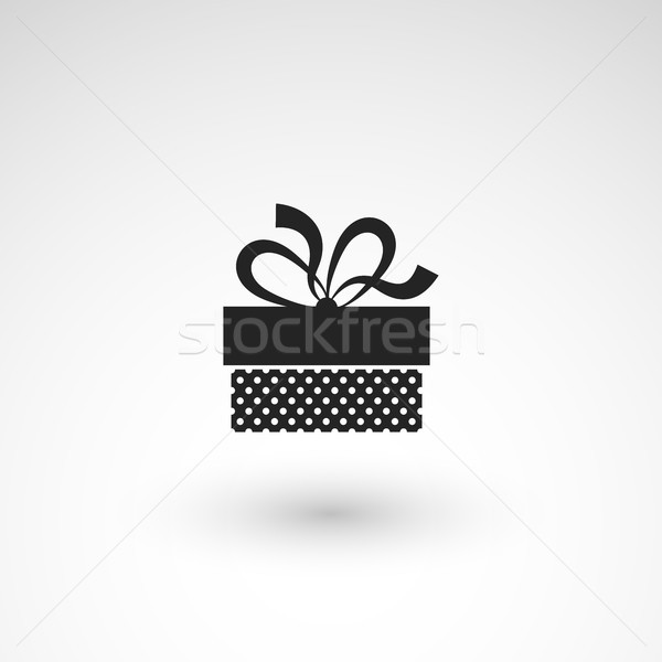 Gift box icon with ribbon, wrapping pattern design Stock photo © sidmay