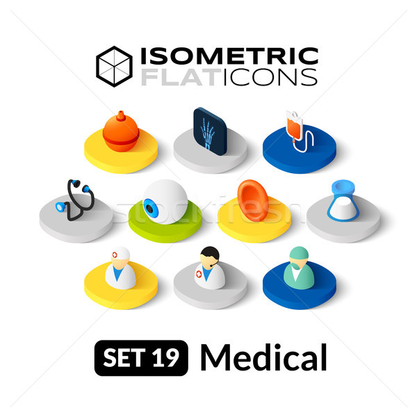 Isometric flat icons set 19 Stock photo © sidmay
