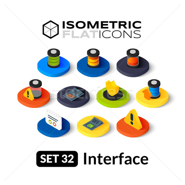 Isometric flat icons set 32 Stock photo © sidmay