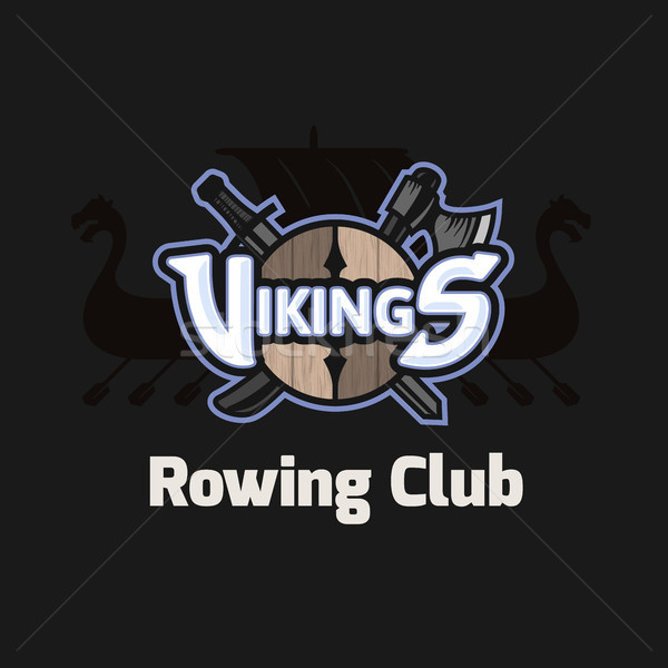 Vikingen sport logo vector embleem roeien Stockfoto © sidmay