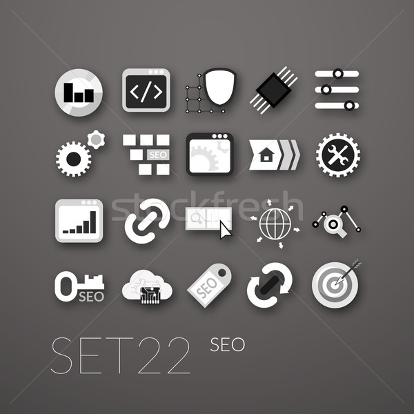 Flat icons set 22 Stock photo © sidmay
