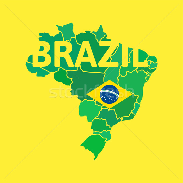 Flat simple Brazil map Stock photo © sidmay