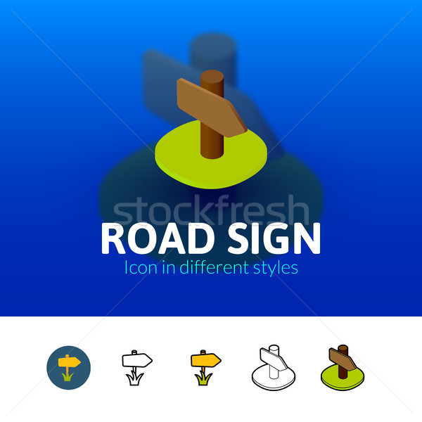 Road sign icon in different style Stock photo © sidmay