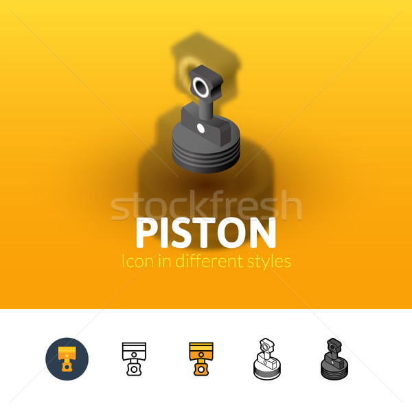 Piston ikon farklı stil renk vektör Stok fotoğraf © sidmay