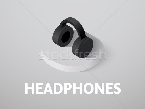 [[stock_photo]]: Casque · isométrique · icône · isolé · couleur · vecteur