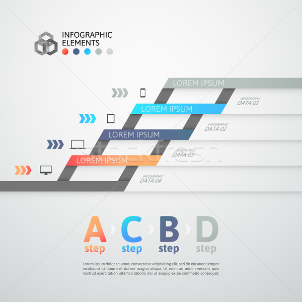 Сток-фото: современных · бизнеса · шаг · оригами · стиль · опции