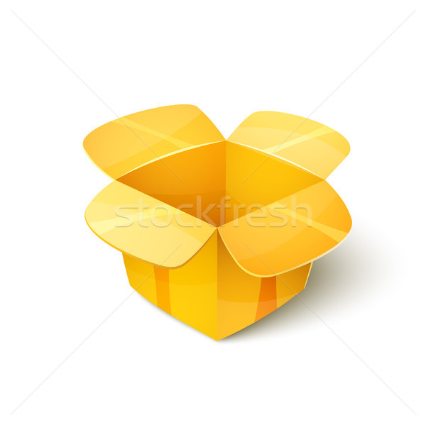 Vide carton emballage ouvrir boîte icône [[stock_photo]] © sidmay