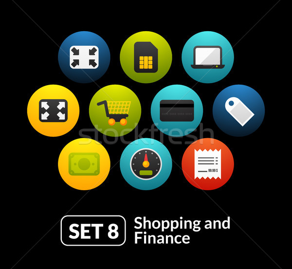 Flat icons set 8 - shopping and finance collection Stock photo © sidmay