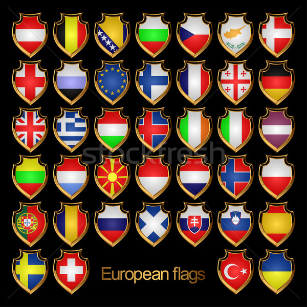 European steaguri Europa formă insigne Imagine de stoc © Silanti