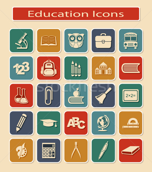 Foto stock: Establecer · educación · iconos · símbolos · educativo