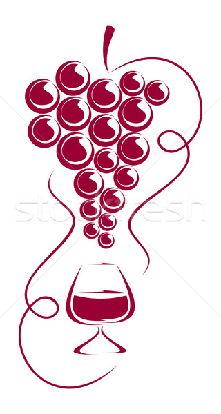 Raisins verre de vin forme fruits fond groupe Photo stock © Silanti