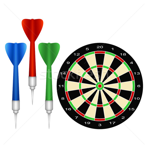 Zubehör Spiel Darts Set weiß arrow Stock foto © Silanti