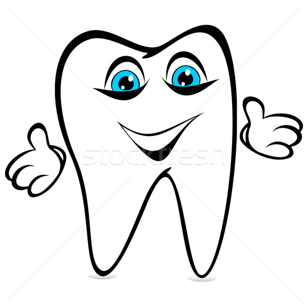Zębów uśmiecha zabawny biały śmieszny ręce Zdjęcia stock © Silanti