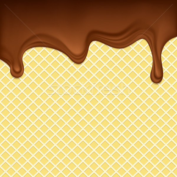 Chocolate flows on a waffle  Stock photo © Silanti