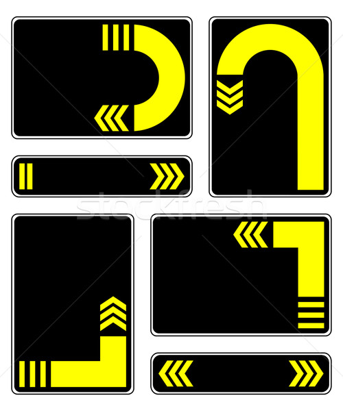 Amarillo flechas placas blanco negro eps8 Foto stock © Silanti