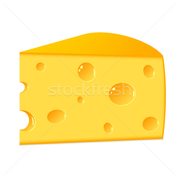 Foto stock: Pieza · queso · blanco · aislado · rebanada · alimentos