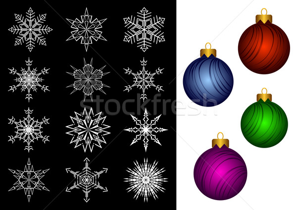 Navidad decoraciones blanco negro cuatro Foto stock © Silanti