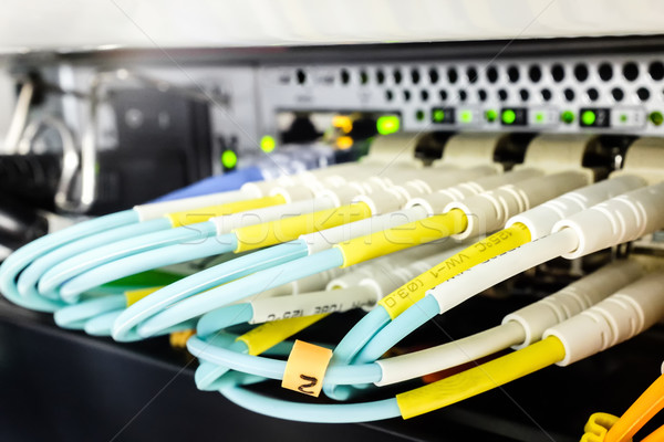 Fiber Cable Connections in Switch Stock photo © silkenphotography