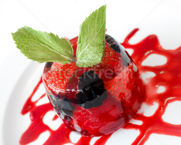Summer Berries in Jelly Dessert Stock photo © silkenphotography
