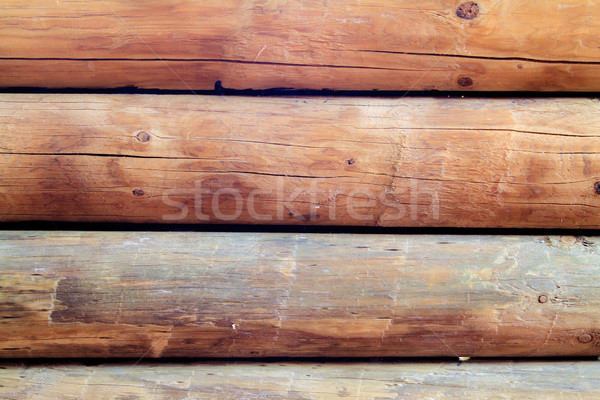 Stock photo: Log cabin walls horizontal