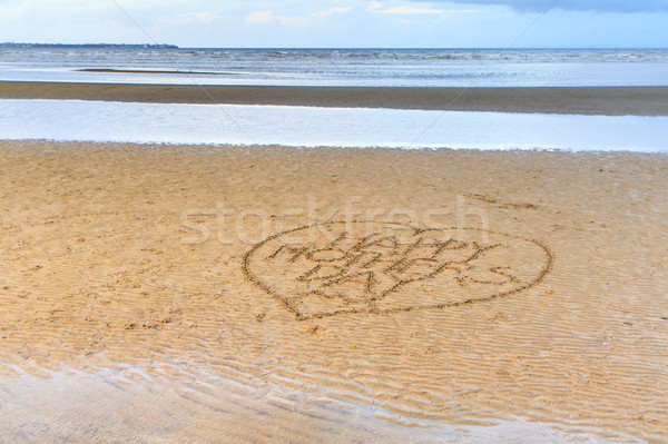 Happy Mother's Day written in the sand Stock photo © silkenphotography