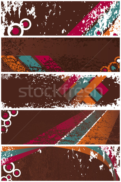 Grunge bannerek sablon szett öt klasszikus Stock fotó © simas2