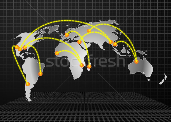 Мир иллюстрация бизнеса карта технологий земле Сток-фото © simas2