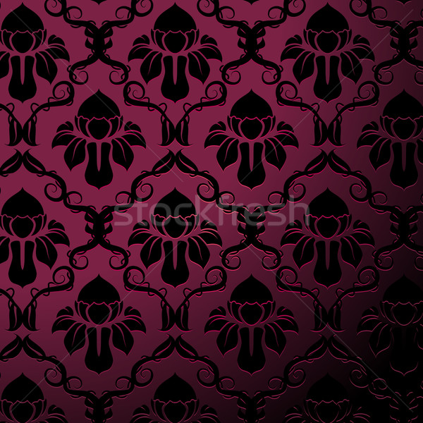 Floral Muster Illustration lila schwarz Jahrgang Stock foto © simas2