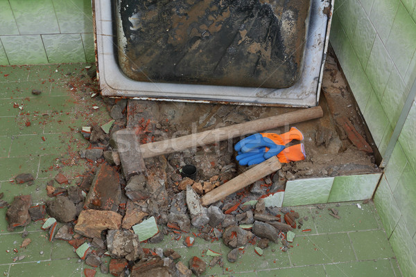 Home renovation, bathroom demolish Stock photo © simazoran