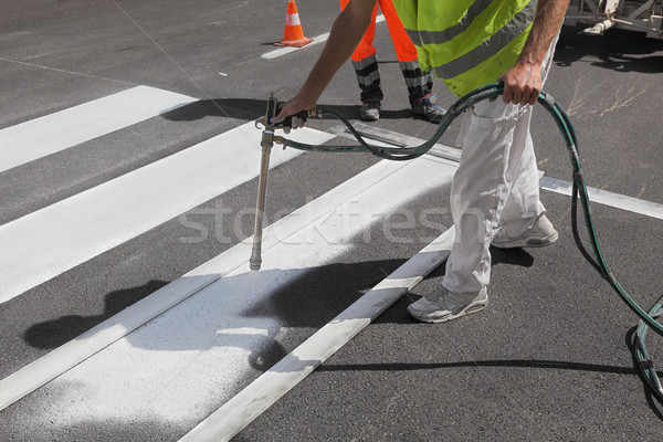 Crosswalk repairing and painting Stock photo © simazoran