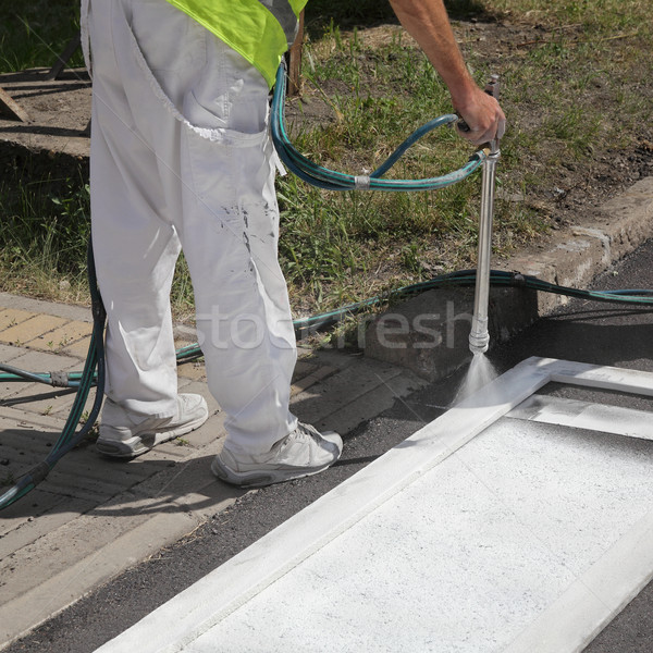 Crosswalk repairing and painting Stock photo © simazoran