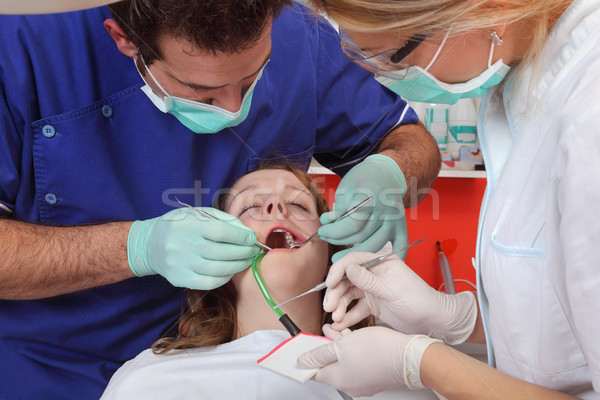 Dental procedure, tooth filling Stock photo © simazoran