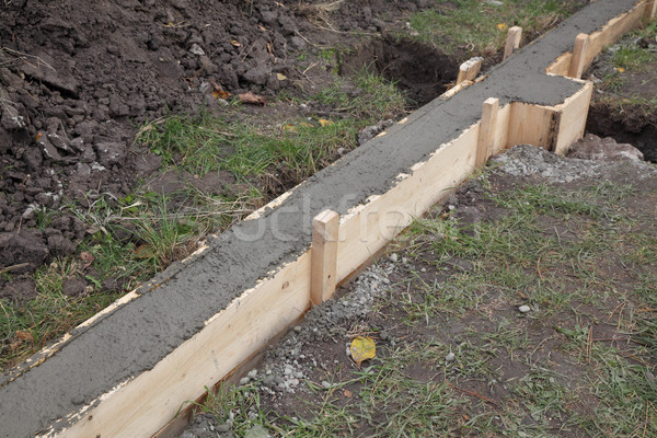 Muur stichting bouwplaats beton houten Stockfoto © simazoran